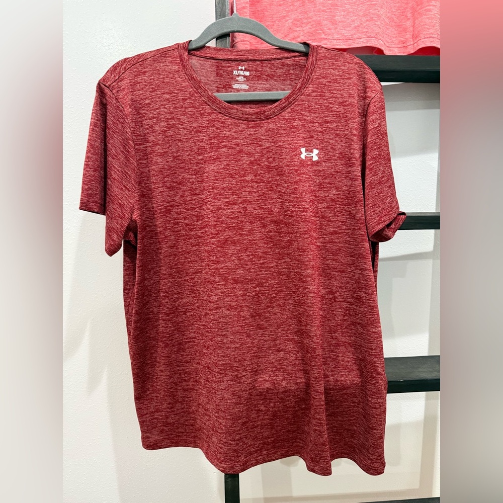 Under Armour Women’s Short Sleeve Tees - Coral & Maroon - Picture 6 of 8